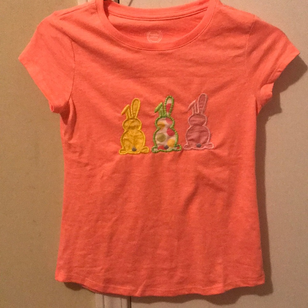 Girls tangerine orange short sleeve shirt